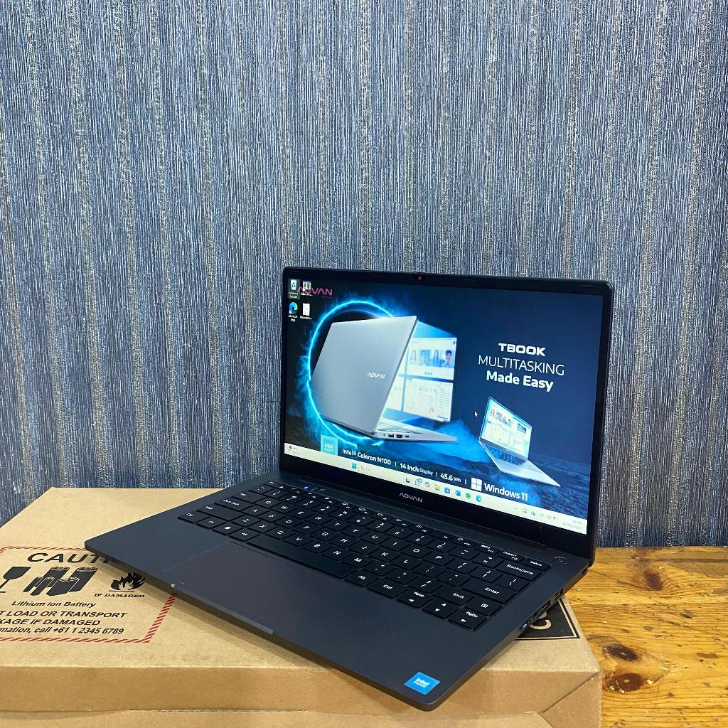 LAPTOP SECOND,Laptop Advan Tbook N100 1405, 1.33Kg, Lengkap, Grey