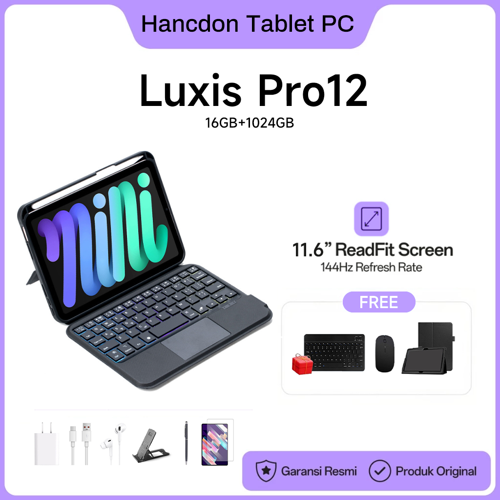 【Freeware Mouse Keyboard】Luxis Tablet PC Tablet Android Pro12 (16GB+1024GB) 11.6inch"lPsScreen Table
