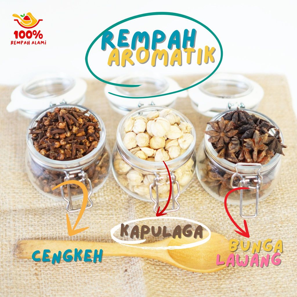

100persen Rempah Bumbu Aromatik Masakah Cengkeh Bunga lawang Kayu manis dan Kapulaga