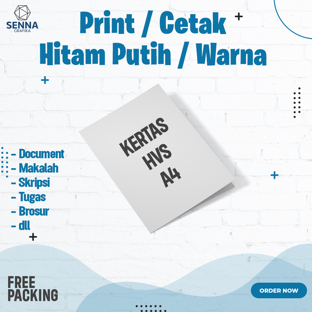 

Cetak A4 / Print A4 – Full Color & Hitam Putih – Kertas HVS 75 Gram