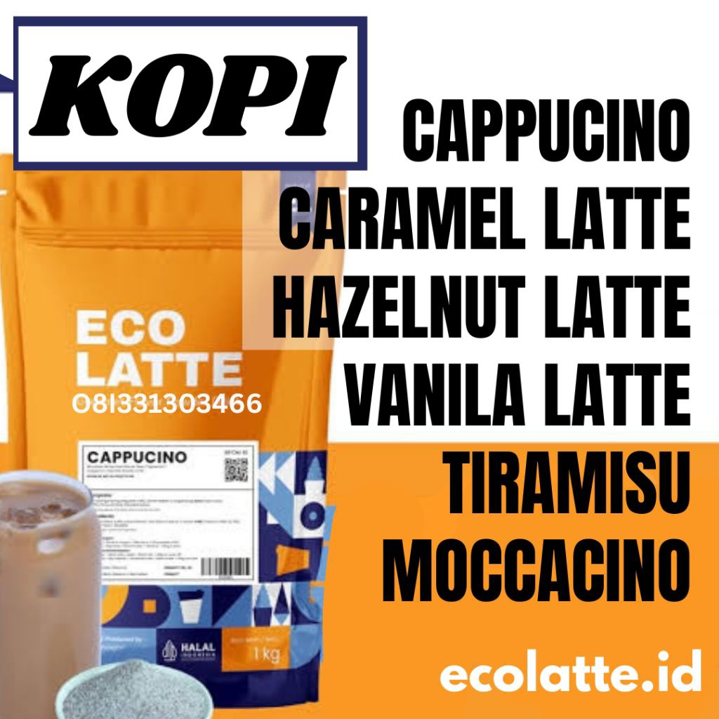 

1KG BUBUK MINUMAN ECOLATTE CHOLATTE VARIAN KOPI COFFEE CAPPUCINO SURABAYA BISA INSTAN DAN CARGO