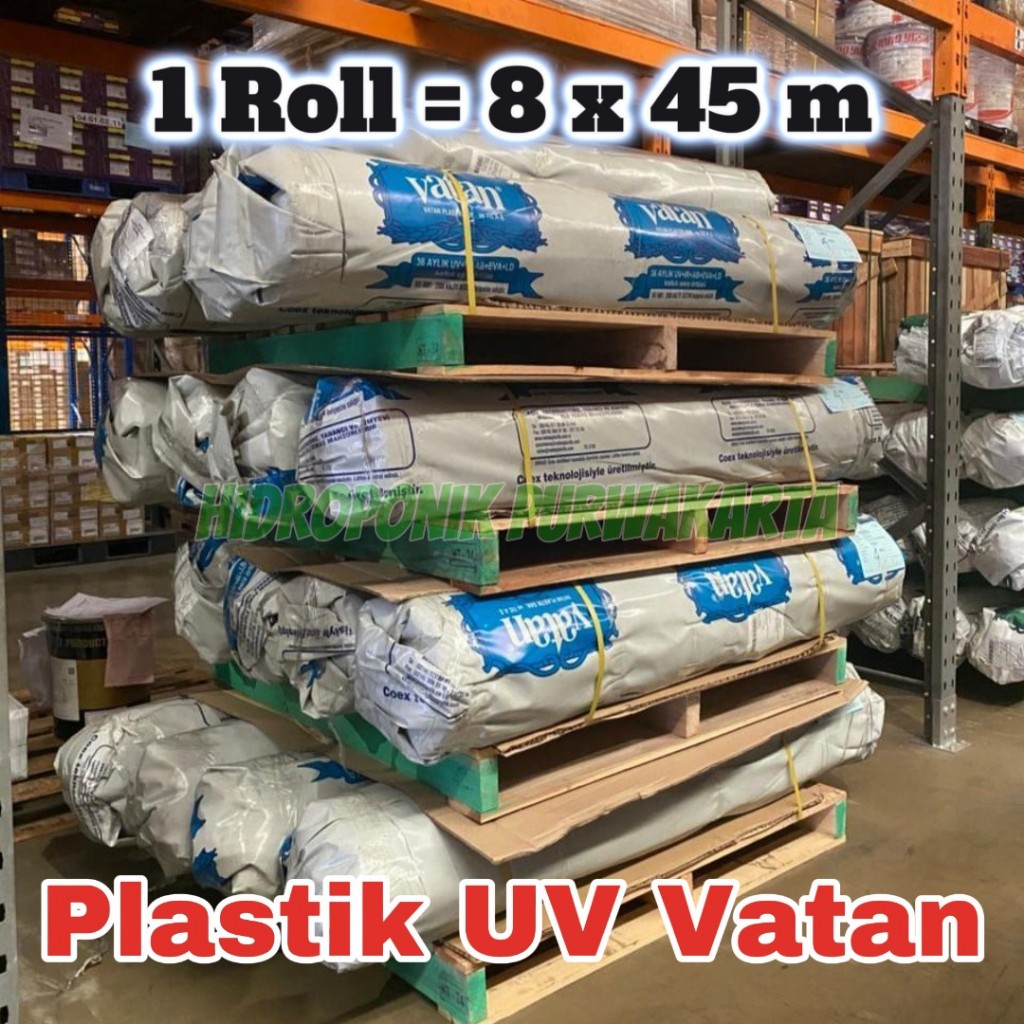 Plastik UV Greenhouse VATAN Tebal 200 Mikron 14% Roll Lebar 8 Meter