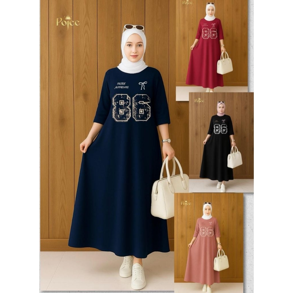 MIDI GENDIS//MIDI DRESS POJEE//MIDI KAOS COMBED SABLON//MIDI POLOS WANITA