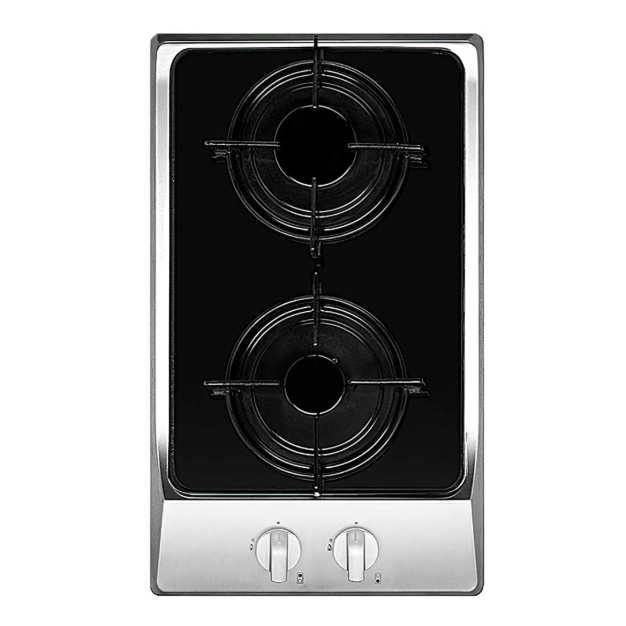 Delizia Kompor Tanam Gas 2 tungku /  Built-in Gas Hob, Black Glass on Stainless Steel - DHP320ES7GHG