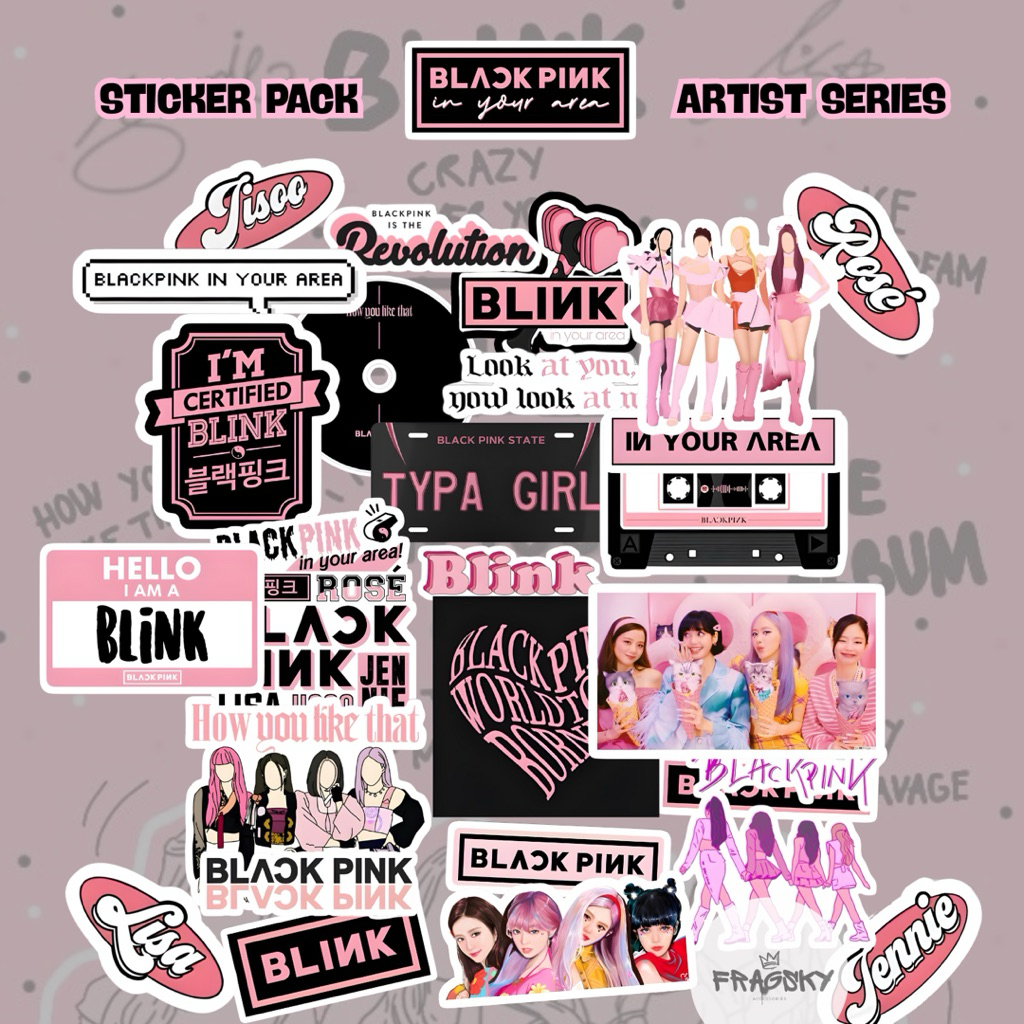 

Fragsky - 20 & 25 Pcs Sticker Series Blackpink Pack | Stiker Premium Laminasi Doff & Glossy Kiss Cut