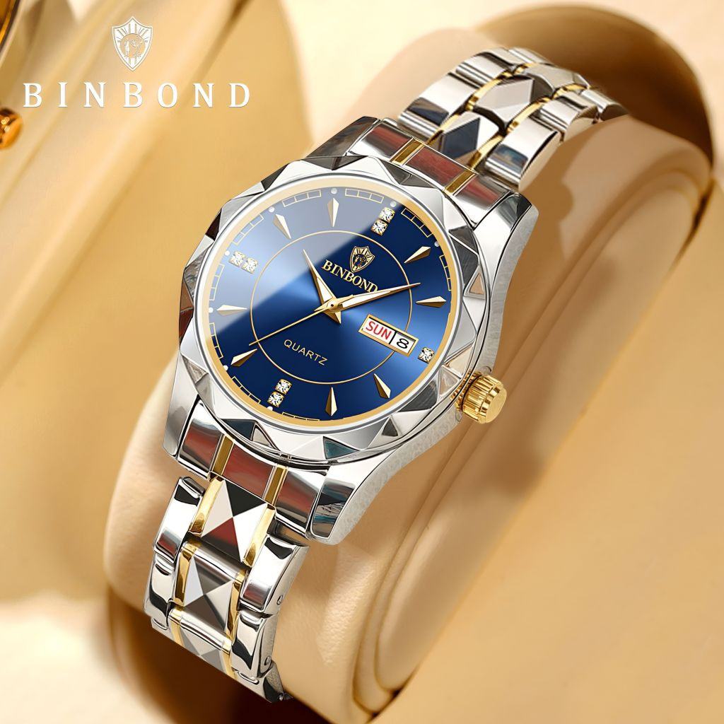 BINBOND Jam Tangan Wanita Stainless Steel Original Anti Air Elegan Mewah Fashion Korea Women Watch