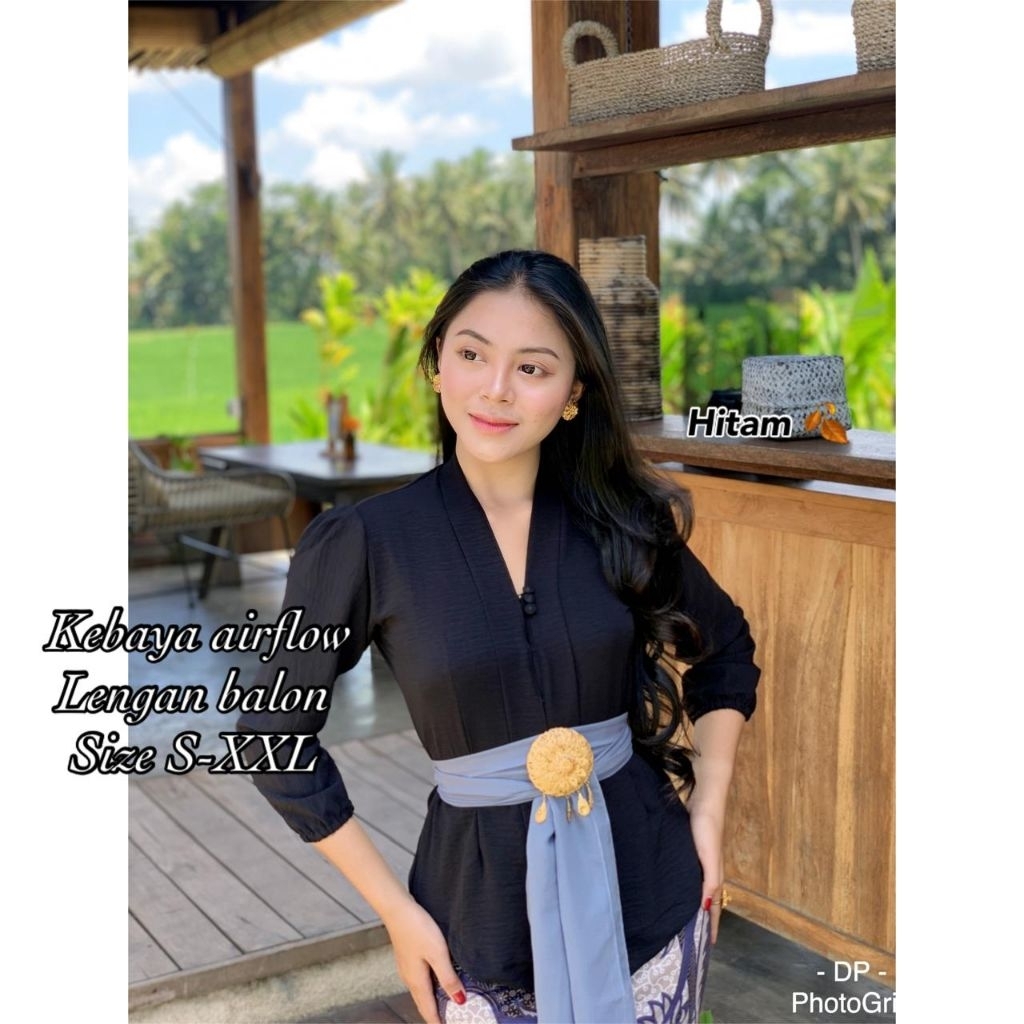 KEBAYA BALI BAHAN AIRFLOW LENGAN BALON