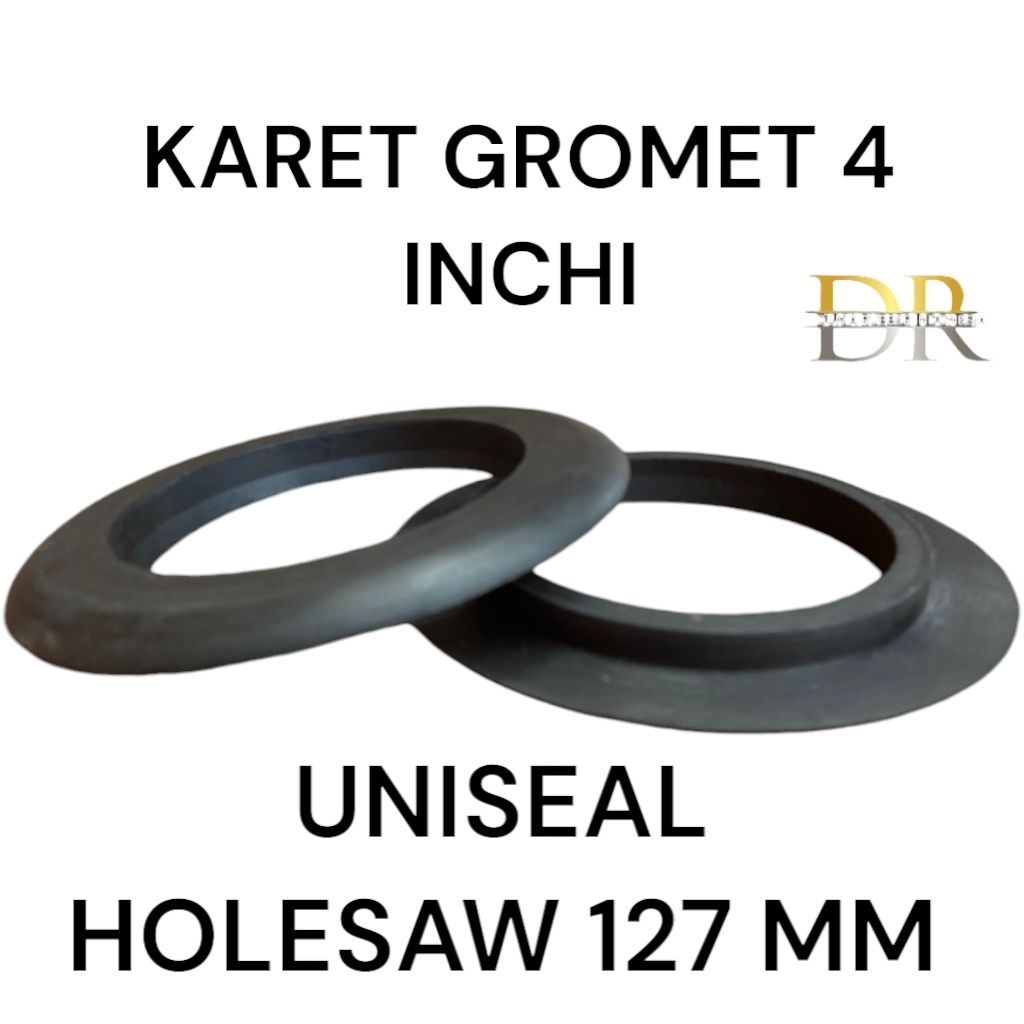 KARET GROMET UNISEAL 4 INCHI HOLESAW 127MM PIPA PVC HIDROPONIK AQUPONIK ANTI BOCOR MEDIA BESAR