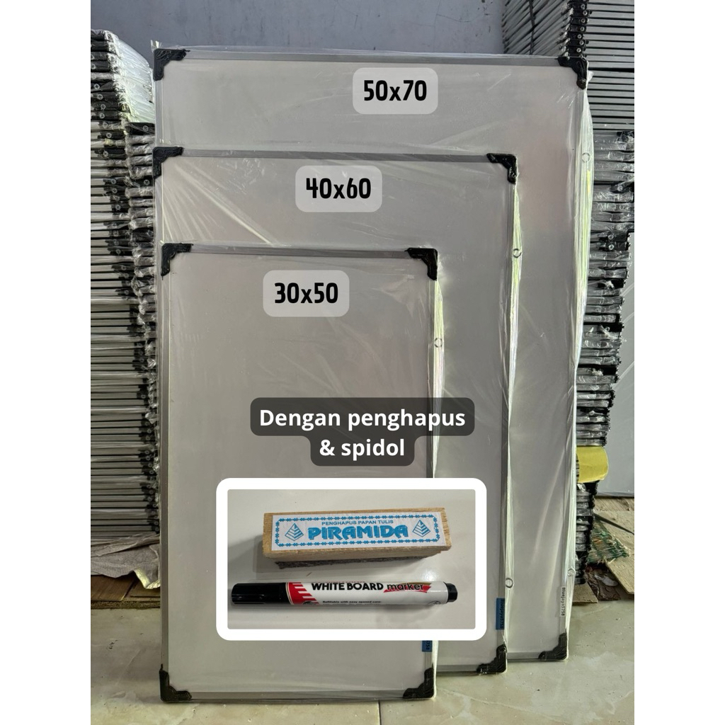 

Papan Dua Sisi Whiteboard Blackbord Dan Set Penghapus Spidol