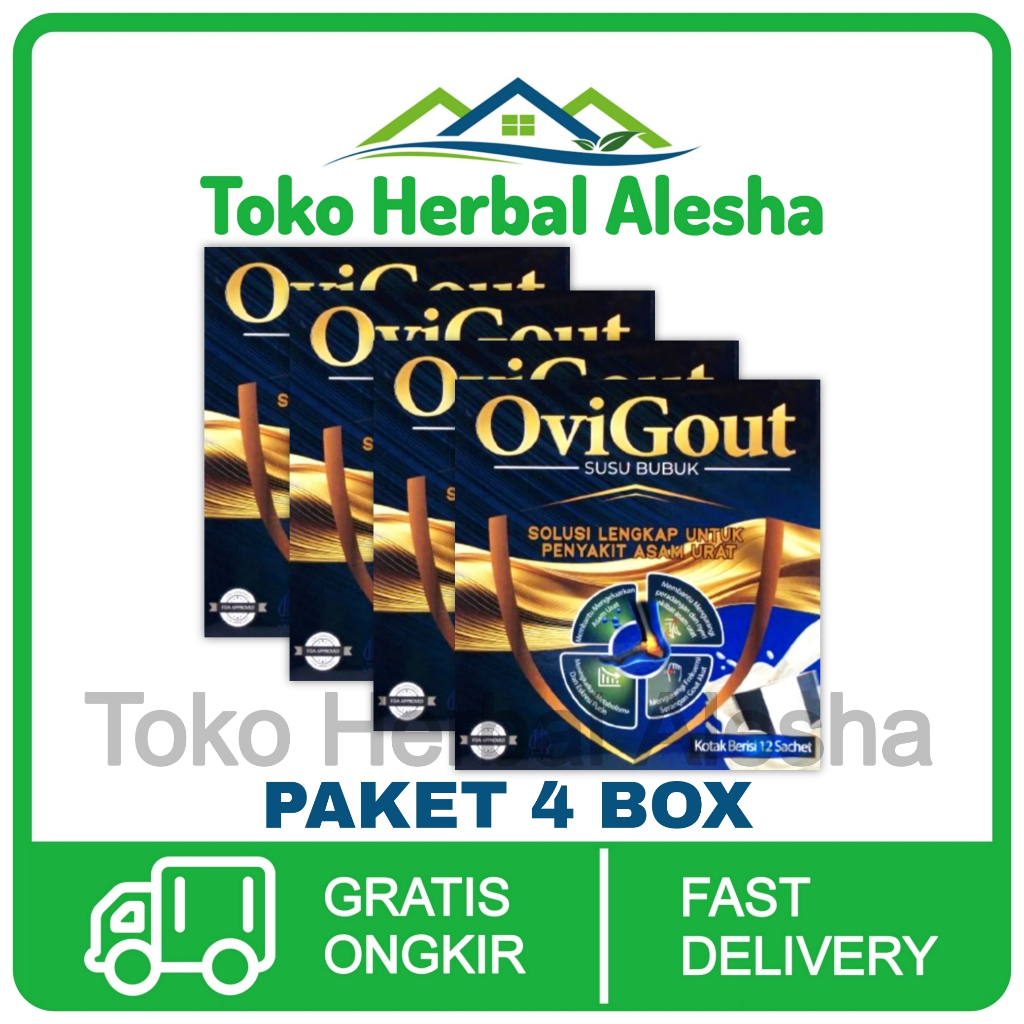 

4 Box Ovigout Susu Serbuk Untuk Asam Urat Dan Nyeri Sendi 100% Original Asli