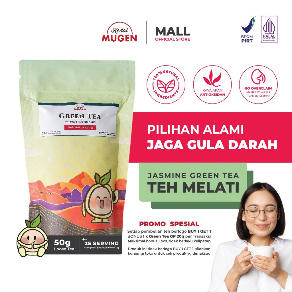 

Kedai Mugen - Natural Jasmine Green Tea / Teh Hijau Melati / Jasmin Alami 50g
