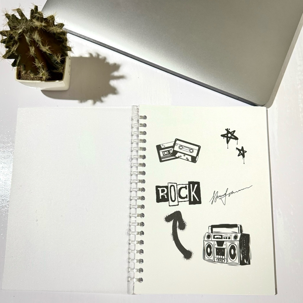 

Binder A5 Estetik Custom - Born To Be Rock Warna Hitam | Loose Leaf | Planner Notes Lucu