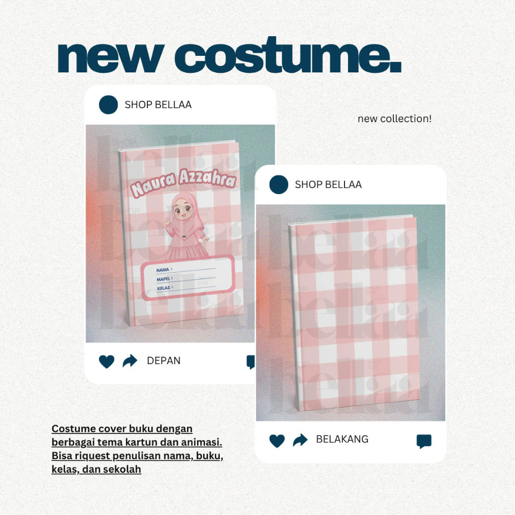 

COSTUME COVER BUKU LUCU & UNIK UNTUK ANAK - PAUD, SD, SMP, SMA (bagian 4 #5)