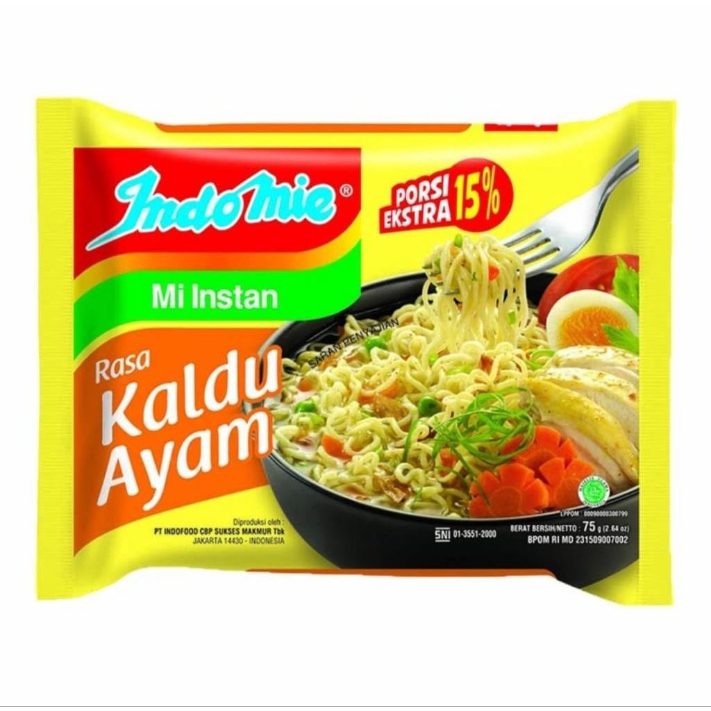 

Indomie Mi Instan Mie Kuah Kaldu Ayam 72g