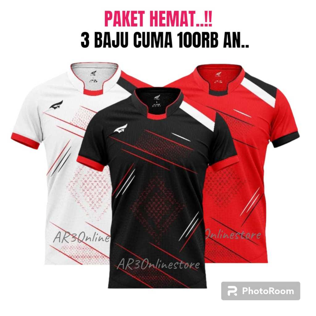 ( 3 BAJU HANYA 100 RIBUAN ) Baju olahraga pria/wanita bahan Printing cocok untuk badminton voli futs