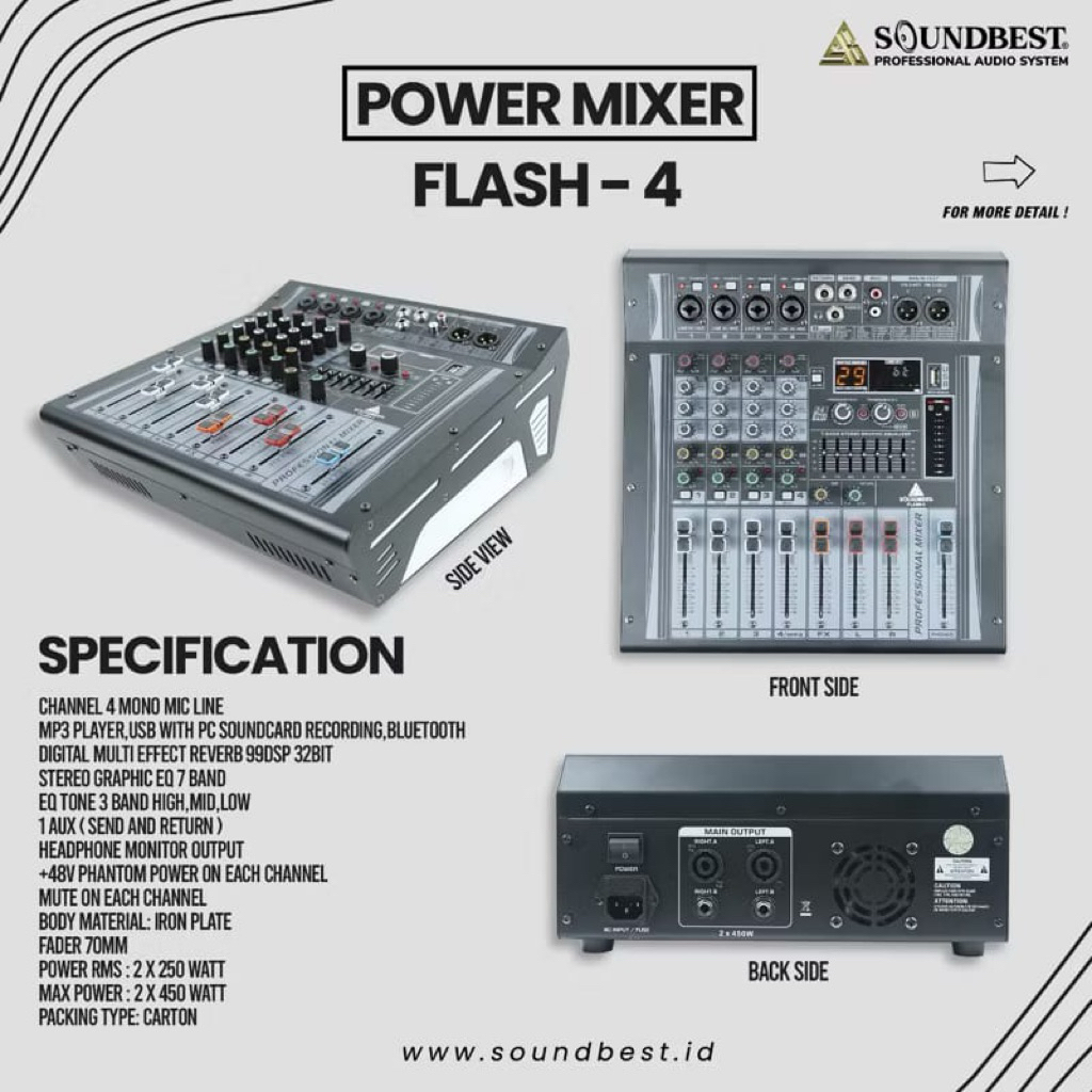 Power Mixer Soundbest Flash 4 Original Power Mixer Soundbest 4 Channel