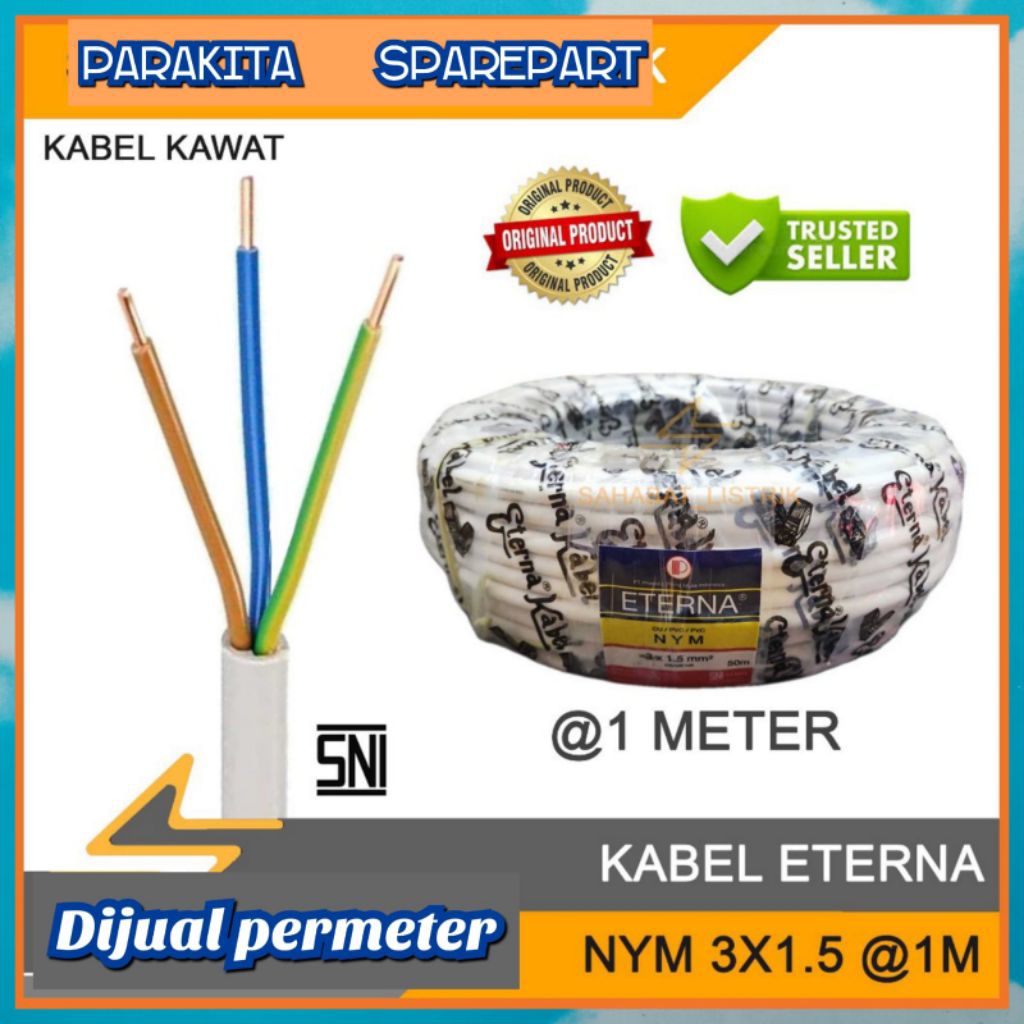 Kabel listrik tunggal eterna 3x1,5