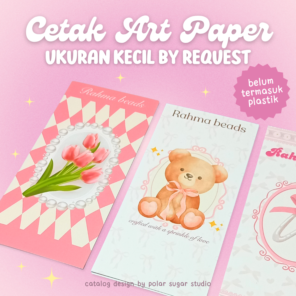 

[REQUEST UKURAN] Cetak Alas Packing Keychain Souvenir Ukuran Kecil - Artpaper 230gsm