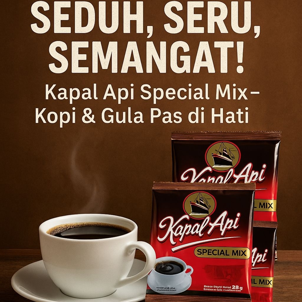 

Kopi kapal api special mix , kopi + gula