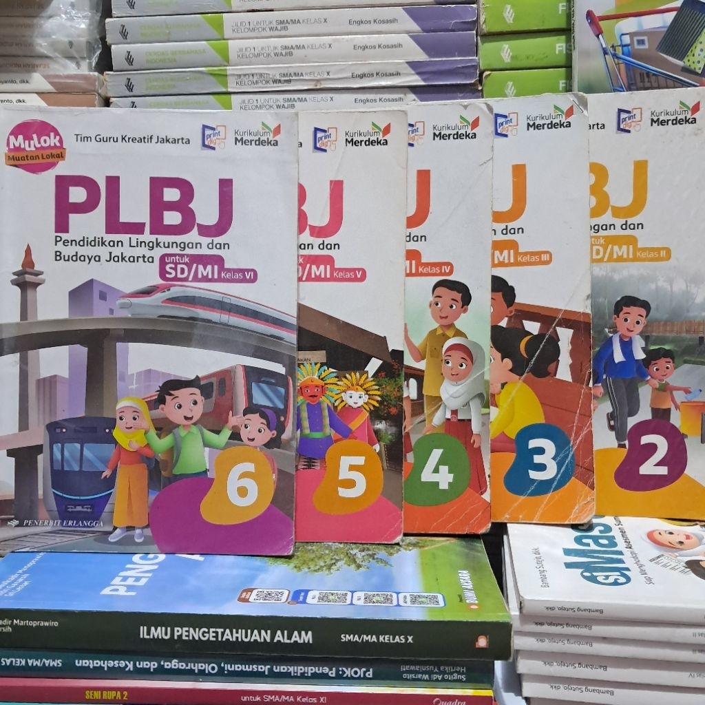 buku bekas ori kurikulum merdeka PLBJ   UNTUK SD/MI KELAS 1,2,3,4,5,6 ERLANGGA