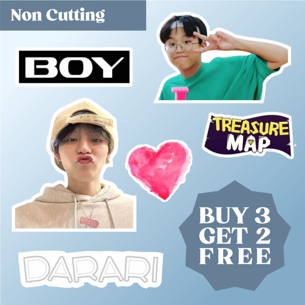 

Sticker TREASURE (Boy, Hello, Bona Bona, Jikjin, Darari) Teume - Relay Tour Reboot Freebies