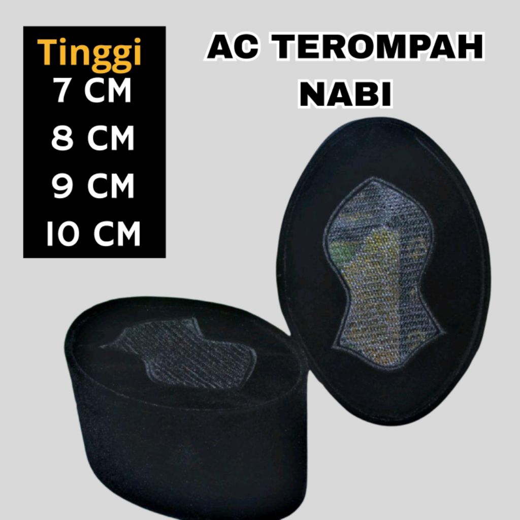Kopyah Terbaru Dari Al Husain Hitam AC Terompah Nabi Songkok Peci Anak/Kopiah Pria Dewasa
