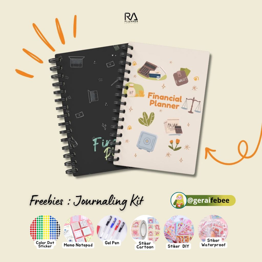 

Financial Planner Versi 6 Bulan by RA Planner bonus Journaling Kit