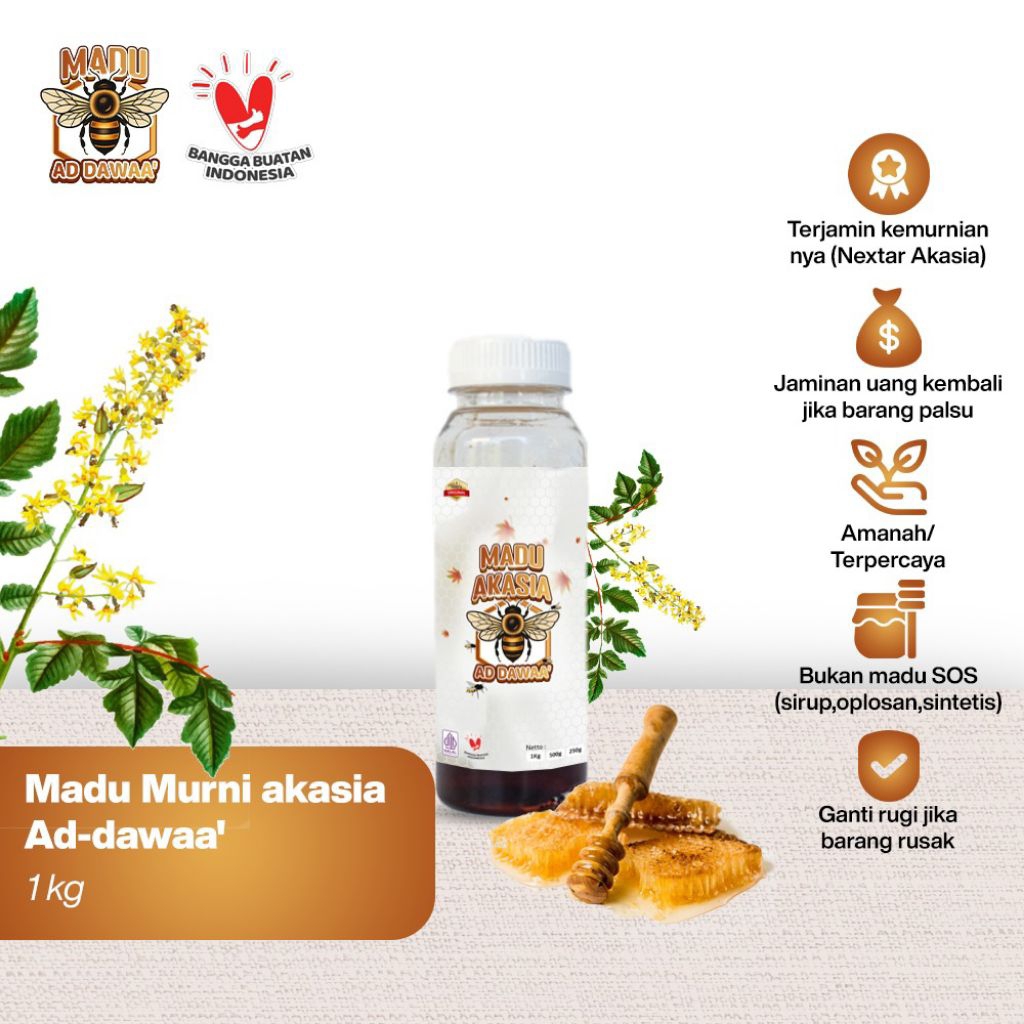

Madu Akasia Murni Ad-Dawaa 250ml – 100% Alami Tanpa Campuran | Madu Hutan Riau | Madu Sehat untuk Daya Tahan | Madu Herbal Asli | Madu Herbal Alami | Madu murni Grade A | Madu Untuk Kesehatan Alami