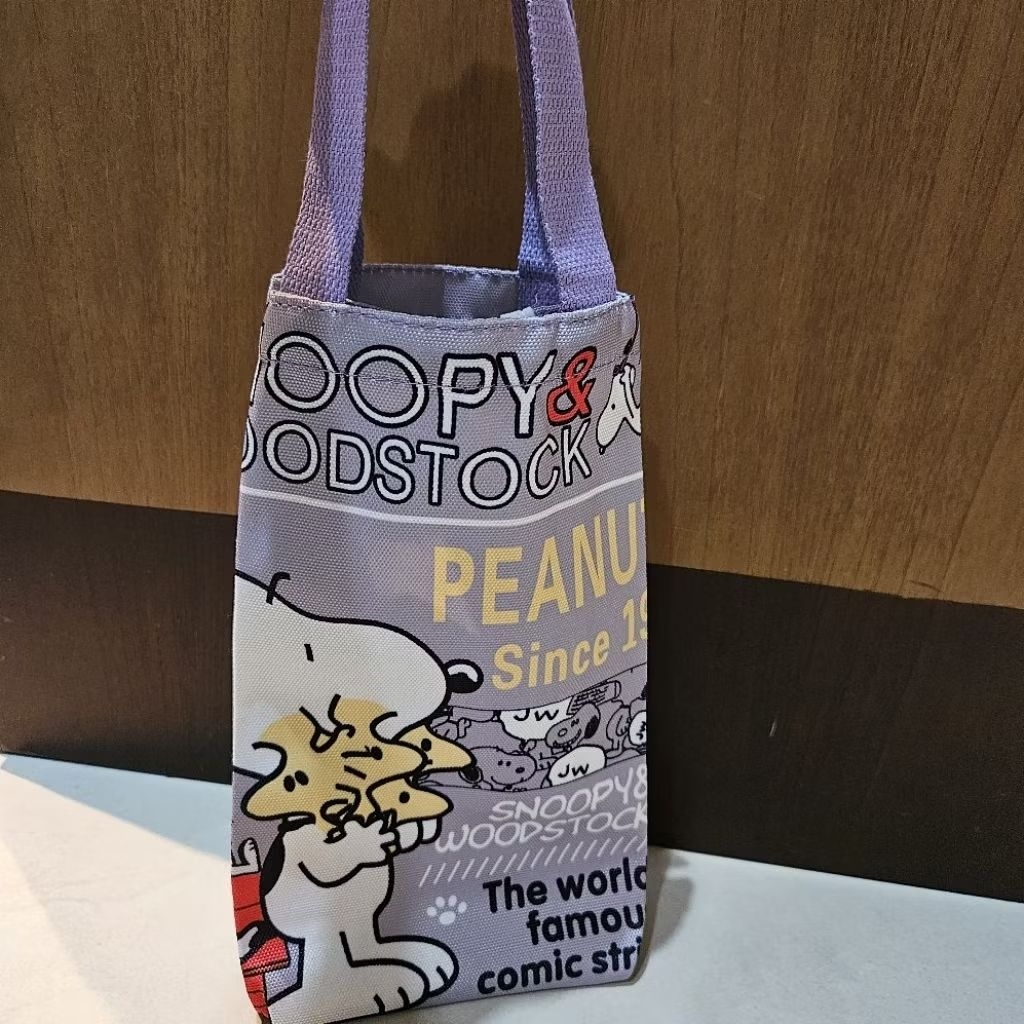 Snoopy bottle bag kanvas polyester | tas tumbler kanvas polyester Snoopy new stok