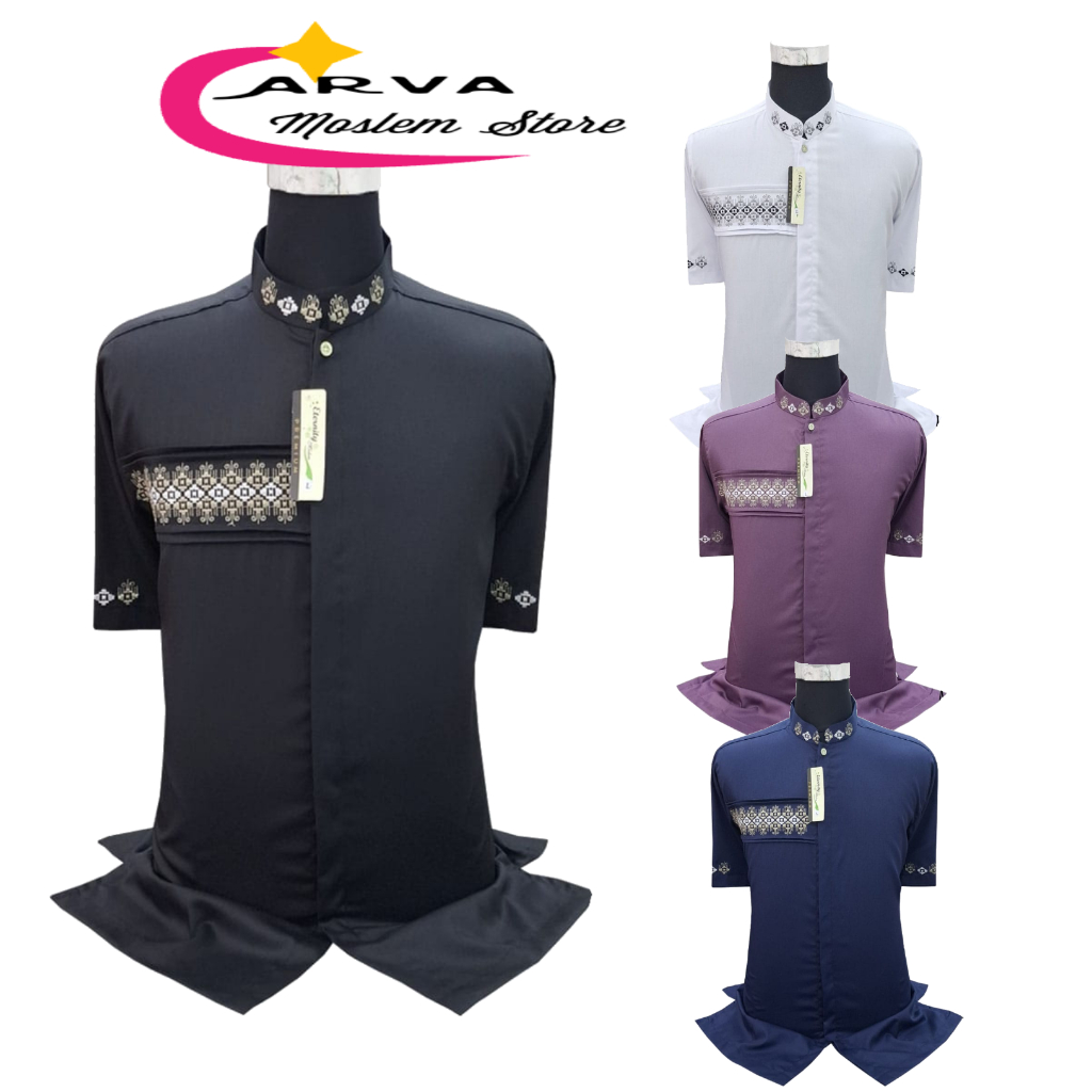 Baju Koko Eternity Atasan Muslim Pria Lengan Pendek Katun