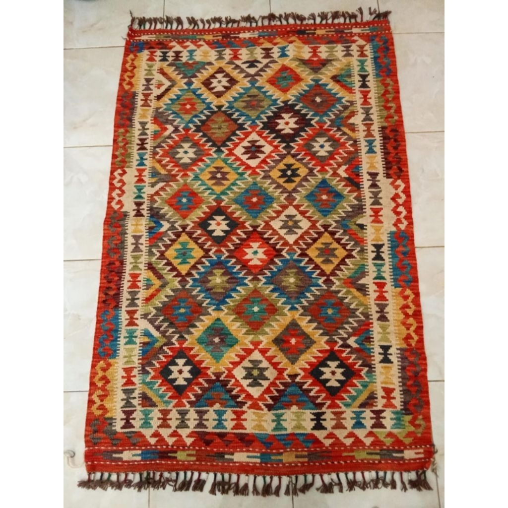 B50 KILIM TURKI 100% HANDMADE 150x100cm / KILIM KARPET TURKI ORI LIMITED