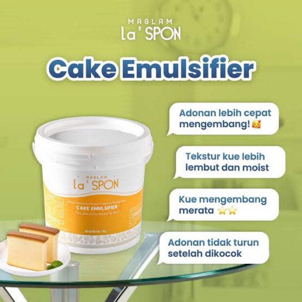 

Maglam La’Spon Cake Emulsifier repack 250gr & kemasan 1kg