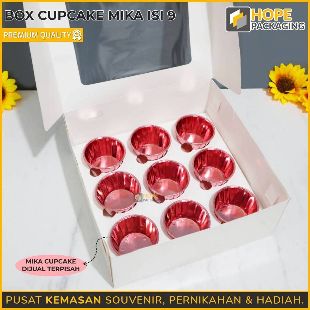 

Box Cupcake 9 Lubang + Tatakan/ Kotak Kue Cupcake Jumbo Isi 9/ Hampers Kue Muffin / Gab;e Box Cupcake/ Kotak Kue