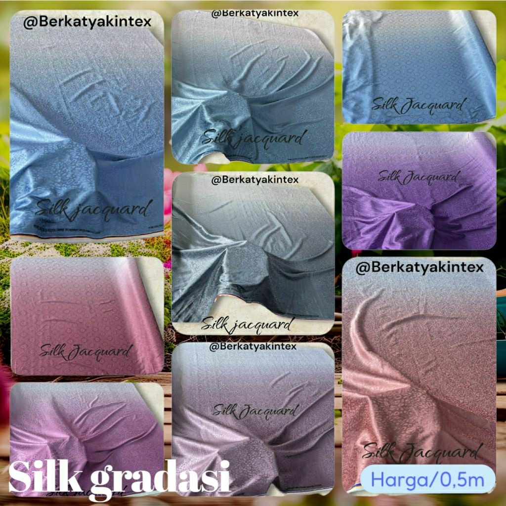 kain satin jaguard motif gradasi - kain silk jacquard motif gradasi - kain saten motif gradasi harga