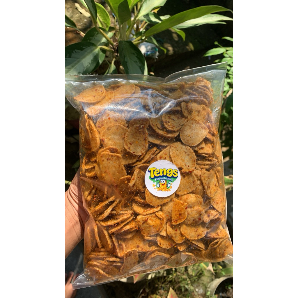 

KERIPIK BASRENG VIRAL PEDAS GURIH 1kg Murah meriah