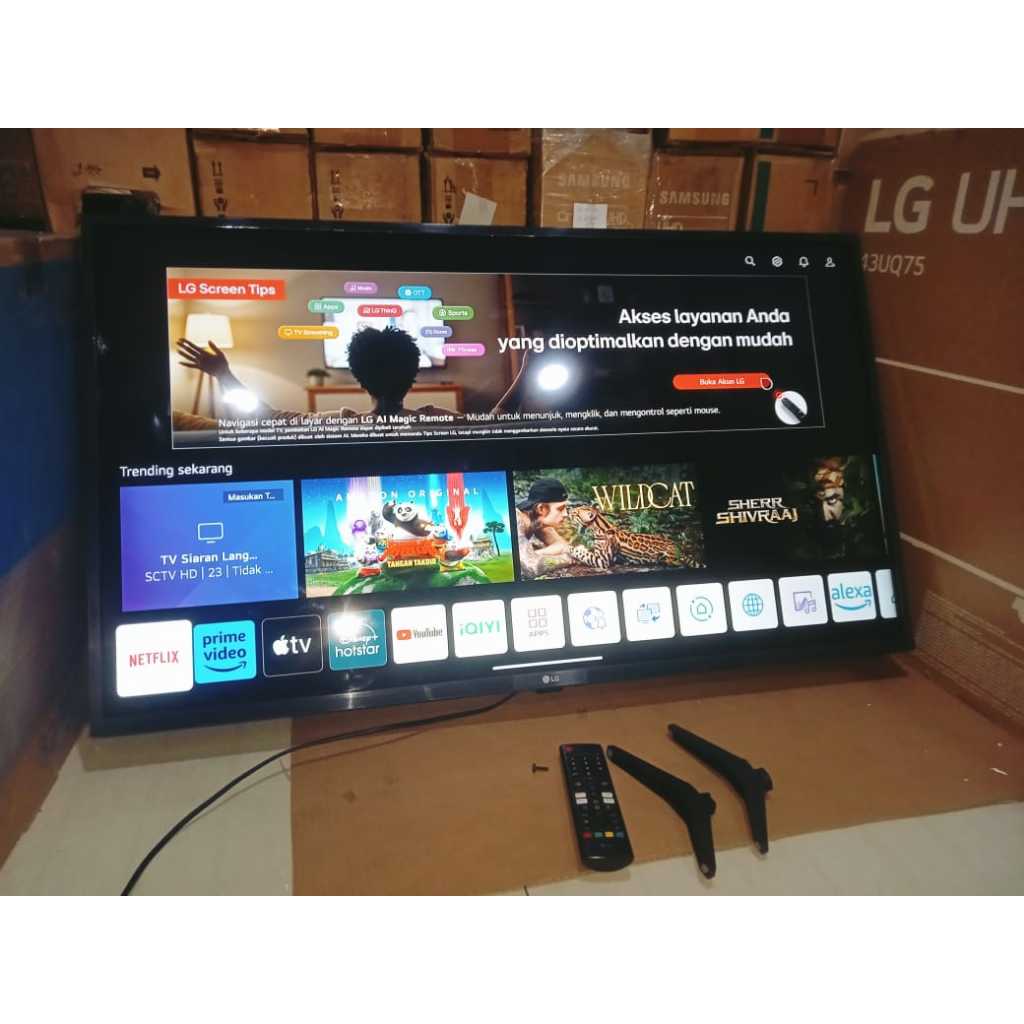 [+free packing kayu] Led LG 43 Inch Smart TV UHD 4K Youtube Wifi Connect Netflix Apps Kondisi bekas 