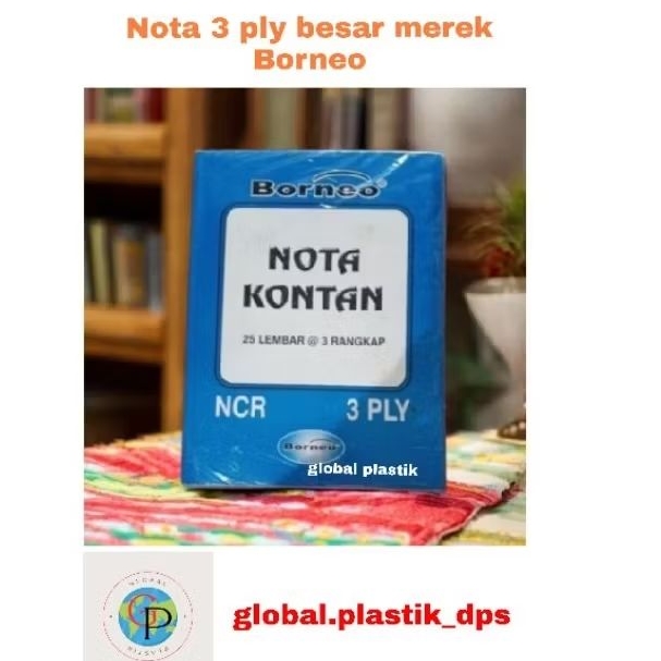 

Buku nota 3ply besar merek Borneo