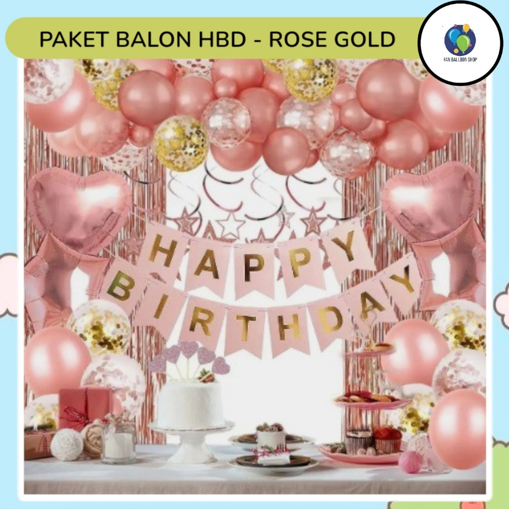 Paket Balon Pink Ulang Tahun Dekorasi Anak Perempuan / Set Dekorasi Ulang Tahun