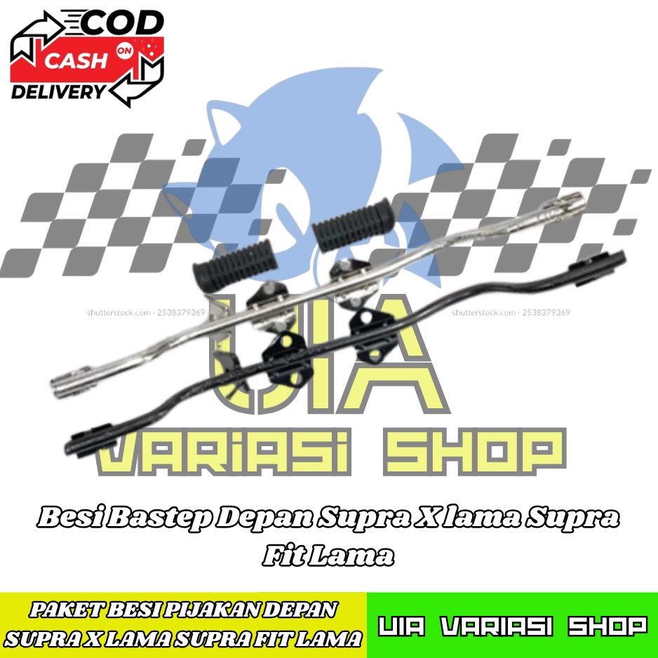 Footstep Depan Supra X Lama Supra Fit Lama Barstep Supra X Lama Fit Lama Hitam dan Silver Chrome