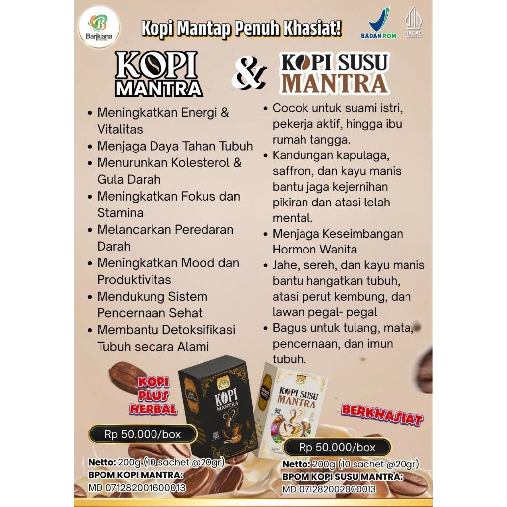 

Kopi Mantra Herbal Premium-Lada Hitam,Cabe Jawa,Jahe,Gula Aren-StaminaPria--Halal&BPOM