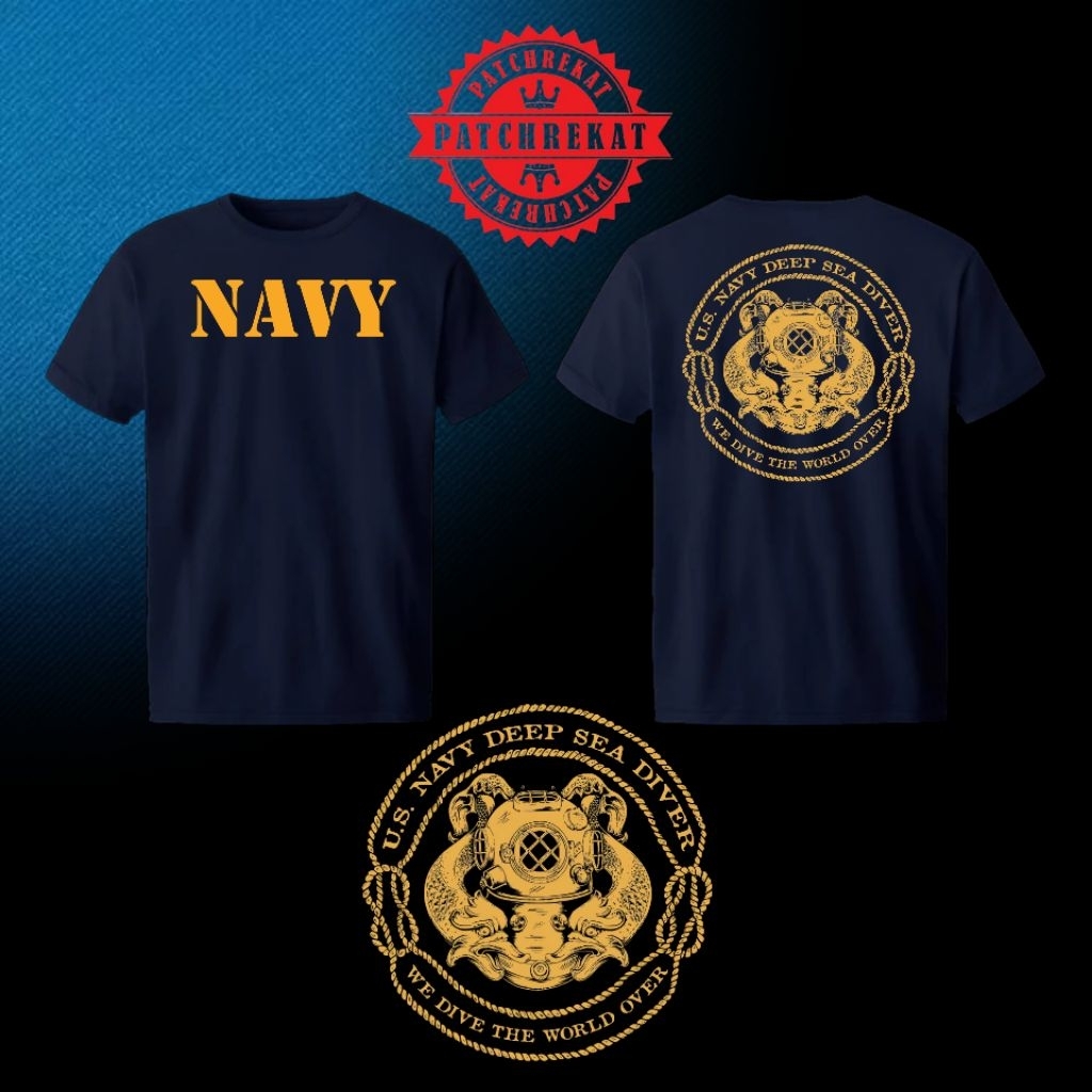Kaos US ARMY T Shirt Military Design US NAVY DEEP SEA DIVER