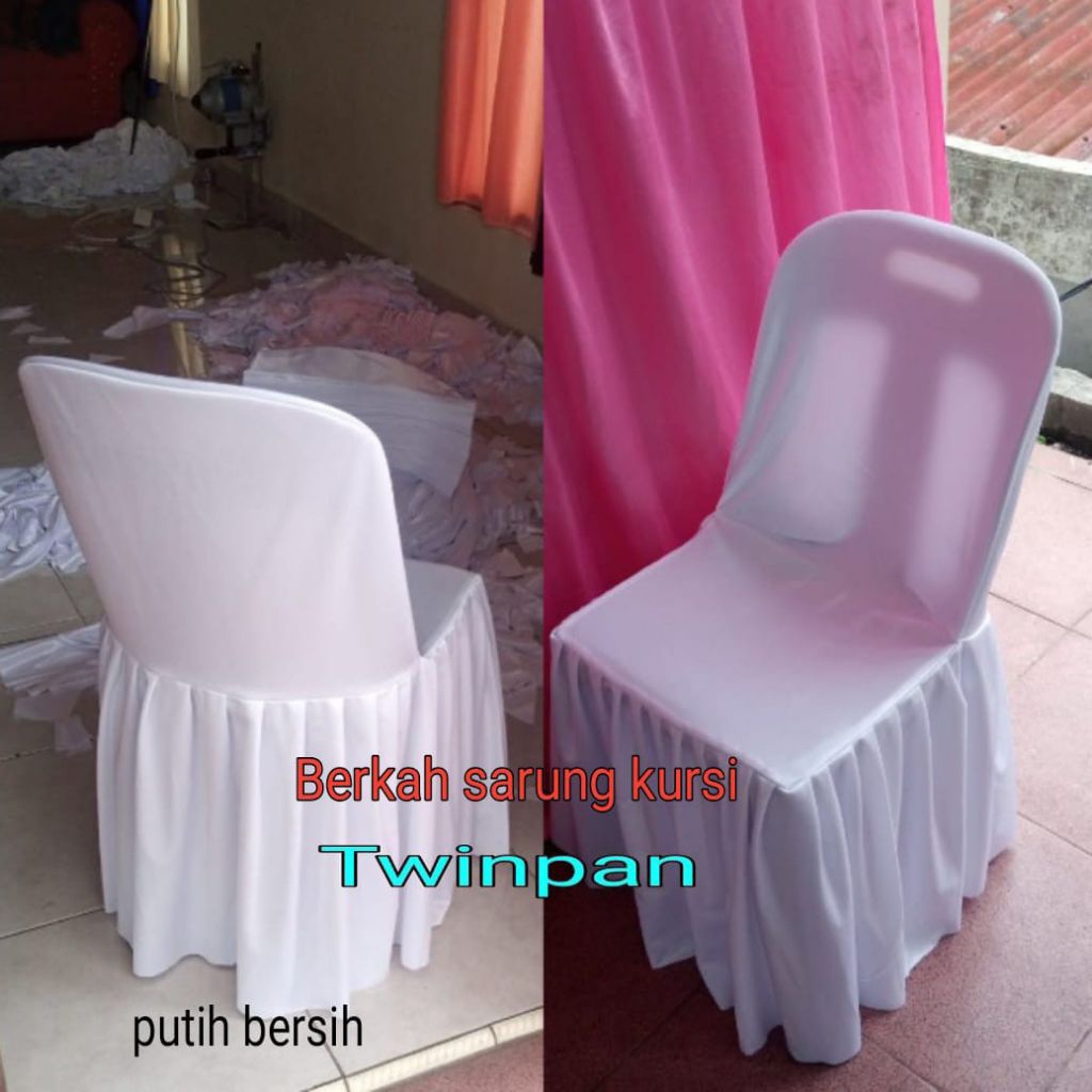 isi 100 pcs sarung kursi twinpan/cover kursi putih twinpan