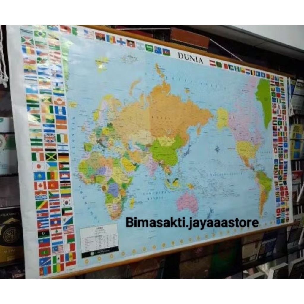 

PETA BINGKAI DUNIA TERBARU UKURAN BESAR 178 x 116 CM