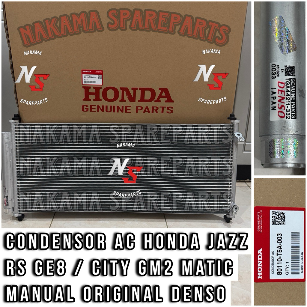 CONDENSOR AC KONDENSOR AC HONDA JAZZ RS GE8 / CITY GM 2 TAHUN 2008-2013 ORIGINAL DENSO