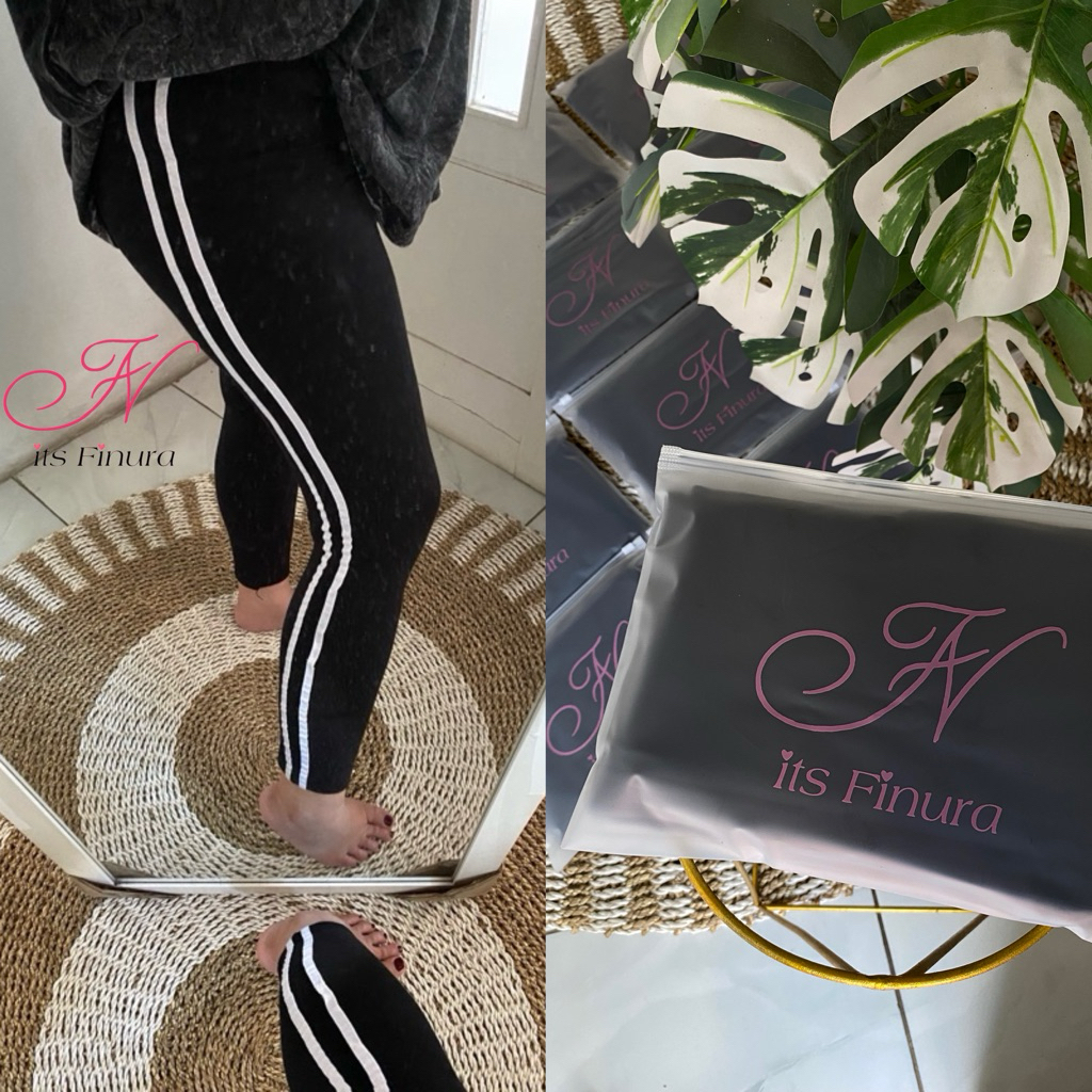 LEGGING WANITA STANDART LIST PUTIH | IMPORT LIST PUTIH | LEGGING TEBAL