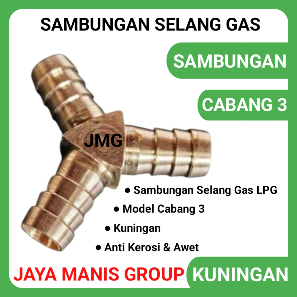 Nepel Cabang 3 Y selang Gas kuningan sambungan Selang Kompor Gas