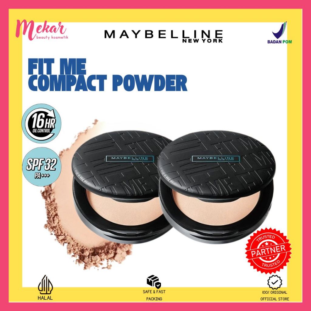 MAYBELLINE Fit Me Matte + Poreless Compact Powder SPF 28PA+++ | Compact Powder Maybelline | Bedak Pa