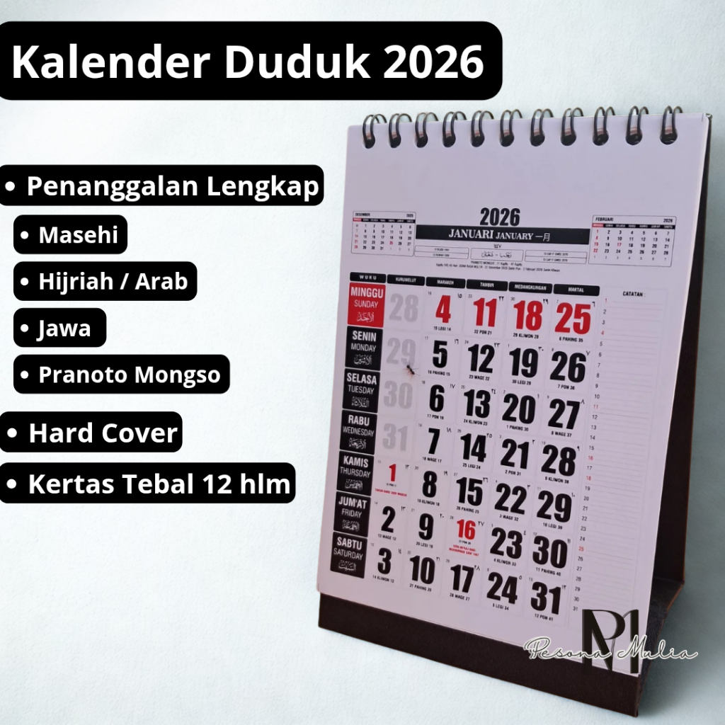 

Kalender Meja 2026 Lengkap Jawa Kalender Duduk Premium Angka Besar Jawa Arab Hijriyah Masehi China