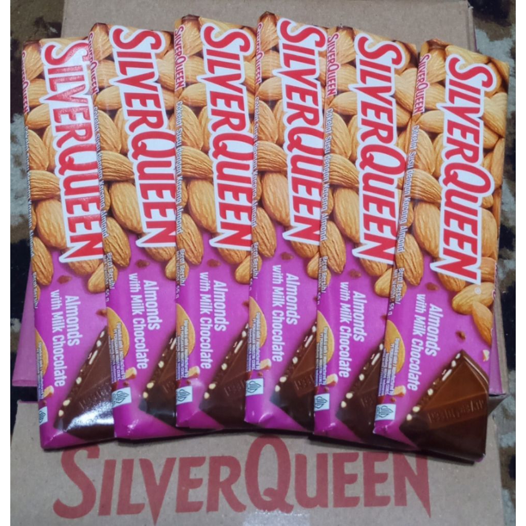 

(6 PCS) SILVERQUEEN MILK CHOCOLATE ALMONDS 55 GR