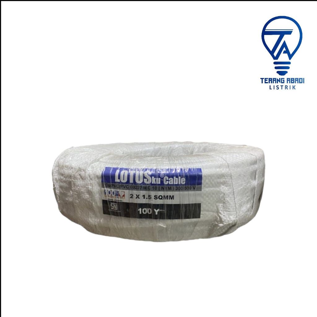 KABEL NYM PUTIH 2*1.5 100 MTR LOTUS